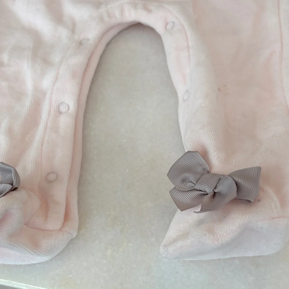 New First Impressions Pink Butterfly Footie and Matching Hat